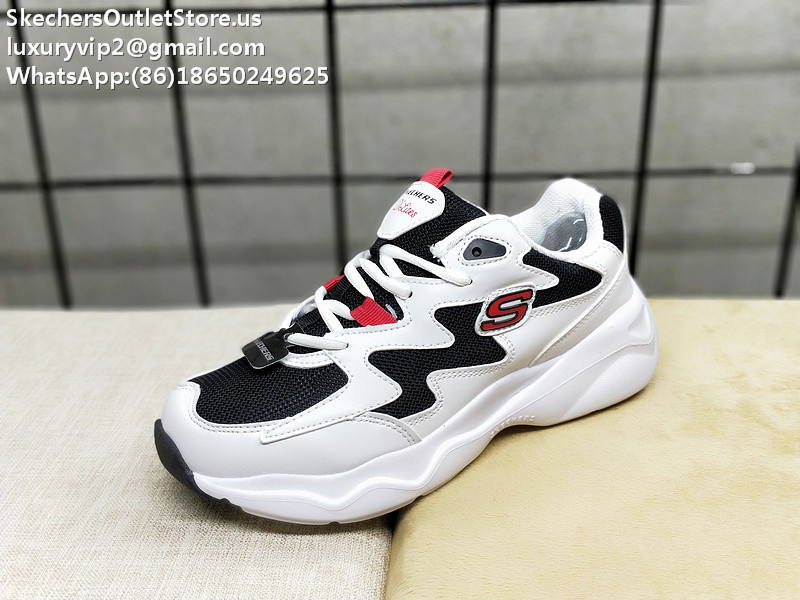 Skechers D'Lites Unisex Sneakers White Black Red 35-44